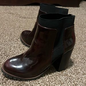 Maroon Patent Leather Boots